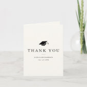 Eenvoudig Classic Zwart-wit Foto Afstuderen Bedankkaart (Voorkant)