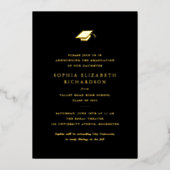 Eenvoudig Classic Zwart-wit Foto Afstuderen Folie Uitnodiging (Voorkant)