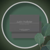 Eenvoudig Classy Licht Grijs op Donkergrijs Visitekaartje