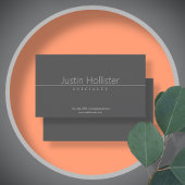 Eenvoudig Classy Licht Grijs op Donkergrijs Visitekaartje