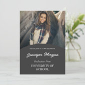 Eenvoudig Classy Photo Afstuderen Invitation Kaart (Staand voorkant)