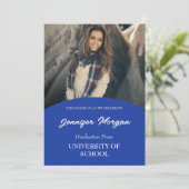 Eenvoudig Classy Photo Afstuderen Invitation Kaart (Staand voorkant)