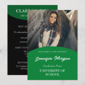 Eenvoudig Classy Photo Afstuderen Invitation Kaart (Voorkant / Achterkant)