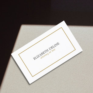 Eenvoudig 'Clean Elegant White Faux Gold Attorney' Visitekaartje