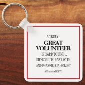 Eenvoudig 'clean vrijwilliger' appreciation sleute sleutelhanger (Voorkant)