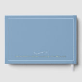 Eenvoudig Coastal Dusky Blue  Label Gastenboek (Achterkant)