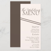 Eenvoudig Coffee Tan Trouwmenu Menu (Voorkant / Achterkant)