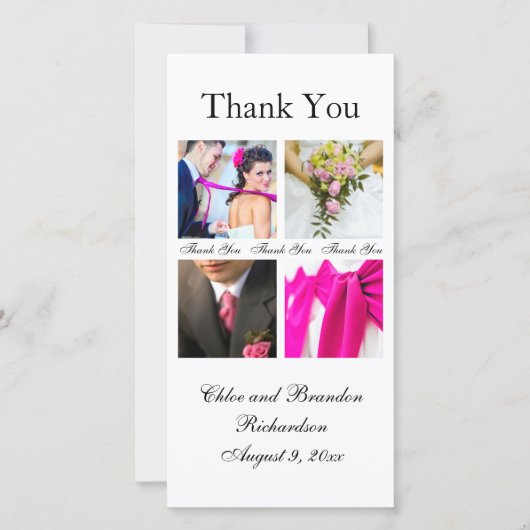 Eenvoudig collage Hartelijk dank voor uw fotokaart Bedankkaart (Voorkant)