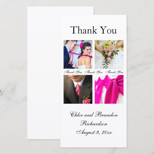 Eenvoudig collage Hartelijk dank voor uw fotokaart Bedankkaart (Voorkant / Achterkant)