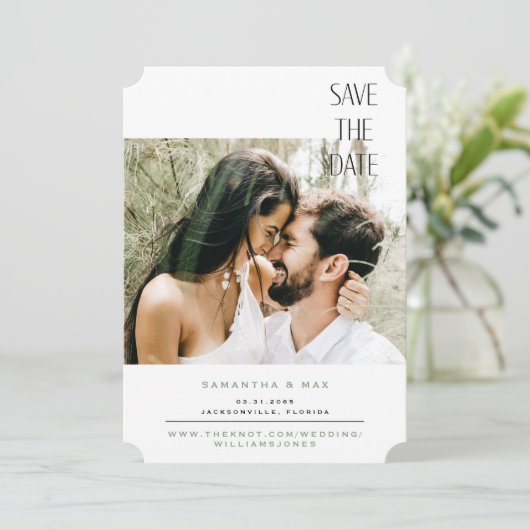 Eenvoudig combinatietoestel voor foto's opslaan Da Save The Date (Staand voorkant)