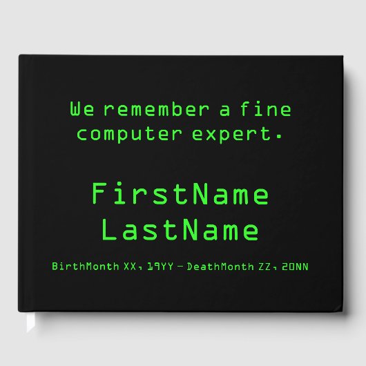 Eenvoudig computerExpert Memorial Guest Book Gastenboek (Voorkant)