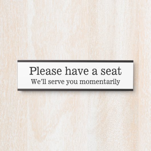 Eenvoudig, conservatief "Alsjeblieft, heb een stoe Deurbordje (Voorkant)