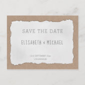 Eenvoudig, contemhedendaags gescheurd karton aankondigingskaart (Voorkant)