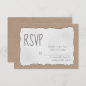 Eenvoudig, contemhedendaags gescheurd karton RSVP kaartje (Voorkant / Achterkant)