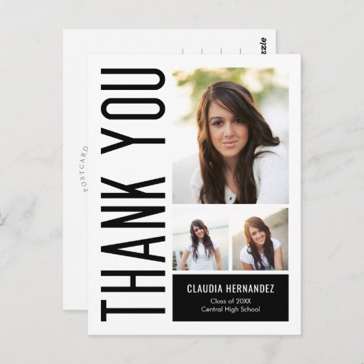 Eenvoudig Cool Editable Color Afstuderen Hartelijk Briefkaart (Voorkant / Achterkant)