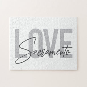 Eenvoudig, cool, modern design of Love Sacramento Legpuzzel