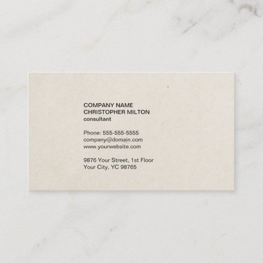 Eenvoudig Cool Paper Textant Visitekaartje (Achterkant)