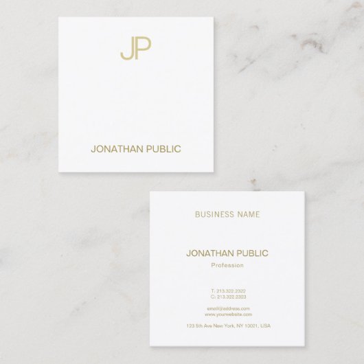 Eenvoudig Cool Plain Luxe met een modern Classy Go Vierkante Visitekaartje (Voorkant / Achterkant)