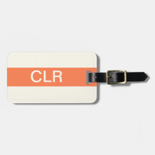 Eenvoudig Coral Ivory Monogram Initialen Bagagelab Bagagelabel