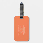 Eenvoudig Coral Ivory Monogram Initialen Bagagelab Bagagelabel (Achterkant verticaal)