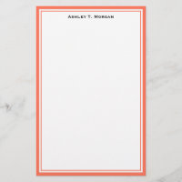 Eenvoudig Corale Wit Persoonlijk Briefpapier