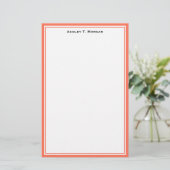 Eenvoudig Corale Wit Persoonlijk Briefpapier (Staand voorkant)