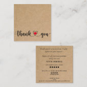 Eenvoudig Craft Script Bedankt voor uw bestelling Vierkante Visitekaartje (Voorkant / Achterkant)