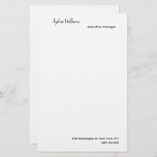 Eenvoudig Creatief Modern Minimalistisch Uw Naam D Briefpapier (Voorkant / Achterkant)