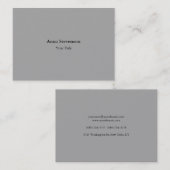 Eenvoudig creatief professioneel modern grijs visitekaartje (Voorkant / Achterkant)