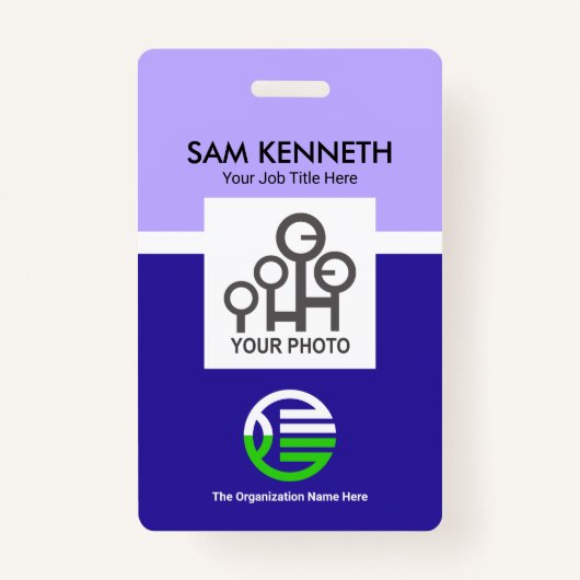 Eenvoudig Creative Blue Column Company Photo-sjabl Badge (Voorkant)