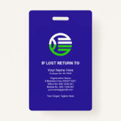 Eenvoudig Creative Blue Column Company Photo-sjabl Badge (Achterkant)