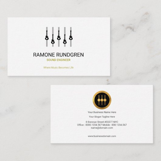 Eenvoudig Creative Sound Equalizer Panel Visitekaartje (Voorkant / Achterkant)