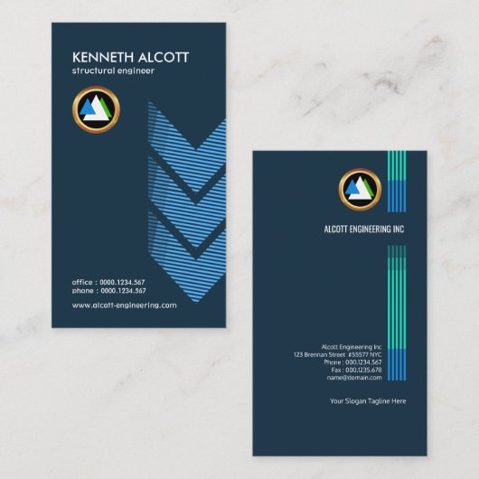 Eenvoudig Creative Structural Arrow Lines Engineer Visitekaartje (Voorkant / Achterkant)