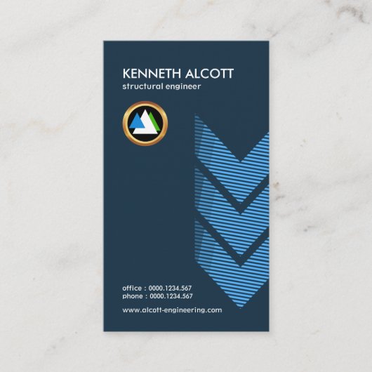 Eenvoudig Creative Structural Arrow Lines Engineer Visitekaartje (Voorkant)
