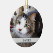 Eenvoudig Creëer je eigen foto's toevoegen 2 aange Keramisch Ornament (Rechts)