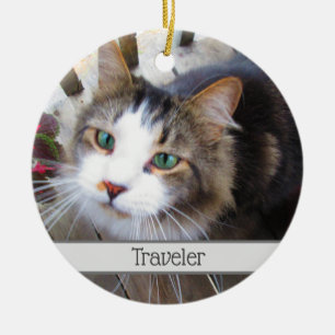 Eenvoudig Creëer je eigen foto's toevoegen 2 aange Keramisch Ornament