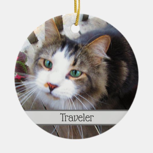 Eenvoudig Creëer je eigen foto's toevoegen 2 aange Keramisch Ornament (Voorkant)