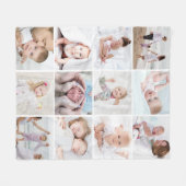 Eenvoudig Creëer Uw eigen 12-fotocollage Fleece Deken (Voorkant (Horizontaal))