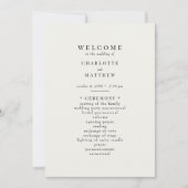 Eenvoudig crème bruiloft programma (Voorkant)