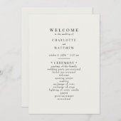 Eenvoudig crème bruiloft programma (Voorkant / Achterkant)