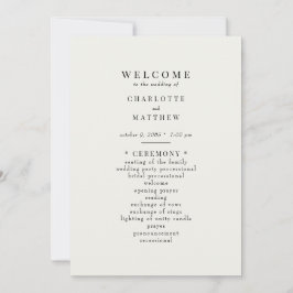 Eenvoudig crème bruiloft programma