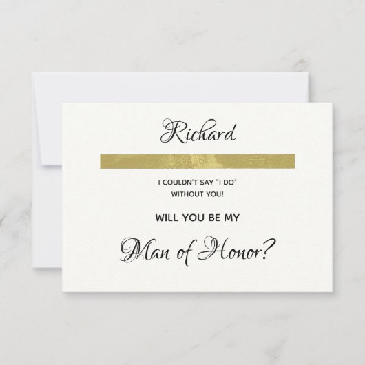 Eenvoudig crème en gouden zal je mijn Man van eer  Kaart (Voorkant)
