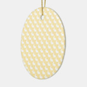 Eenvoudig crème en White Easter Bunny Keramisch Ornament (Links)