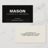 eenvoudig | Crème/zwart Visitekaartje (Voorkant / Achterkant)