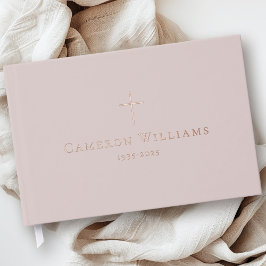 Eenvoudig cross liefdevol geheugen begrafenismonum gastenboek