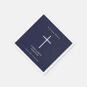 Eenvoudig Cross Navy Blue Funeral Memorial Servet (Hoek)