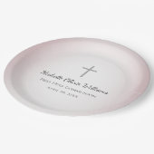 Eenvoudig Cross Roos Gold Eerste Communie Papieren Bordje (Gekanteld)