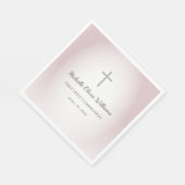 Eenvoudig Cross Roos Gold Eerste Communie Servet (Hoek)