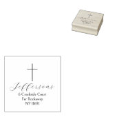 Eenvoudig Cross Script Familie Retouradres Rubberstempel (Gestempeld)