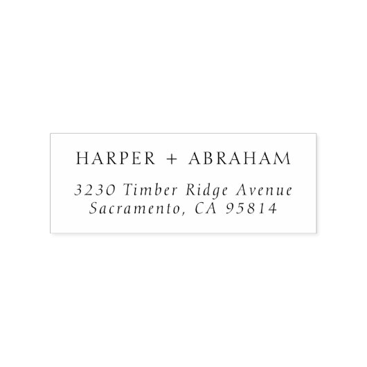 Eenvoudig cursief bruiloftspaar Namen Retouradres Rubberstempel (Afrduk)